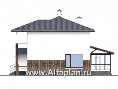 «Орбита» - проект двухэтажного дома, удобная планировка с террасой, в современном стиле - превью фасада дома