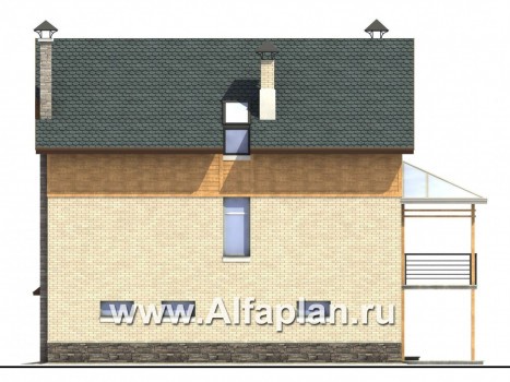 «Экспрофессо» - проект трехэтажного дома, сауна в цокольном этаже, для узкого участка - превью фасада дома