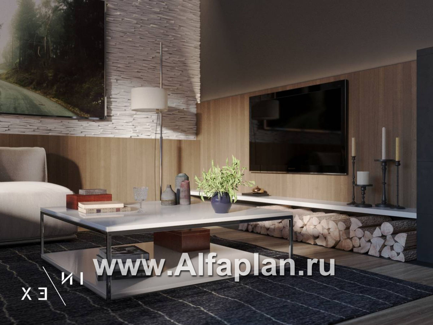 Проекты домов Альфаплан - «Виньон» - проект дачного дома с большой террасой - дополнительное изображение №6
