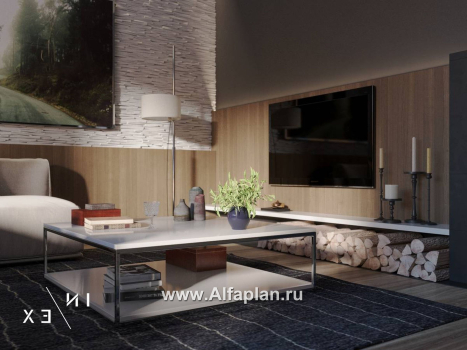 Проекты домов Альфаплан - «Виньон» - проект дачного дома с большой террасой - превью дополнительного изображения №6