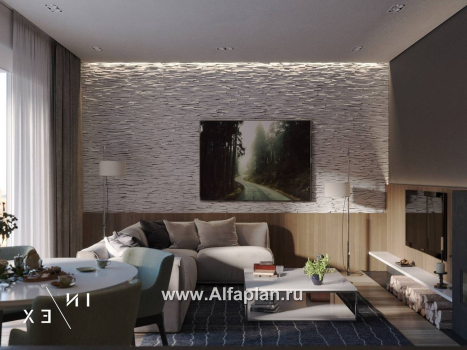 Проекты домов Альфаплан - «Виньон» - проект дачного дома с большой террасой - превью дополнительного изображения №8