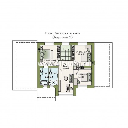 «Регата» - проект дома с мансардой, столовая со вторым светом, с террасой, мастер спальня, с гаражом - превью план дома