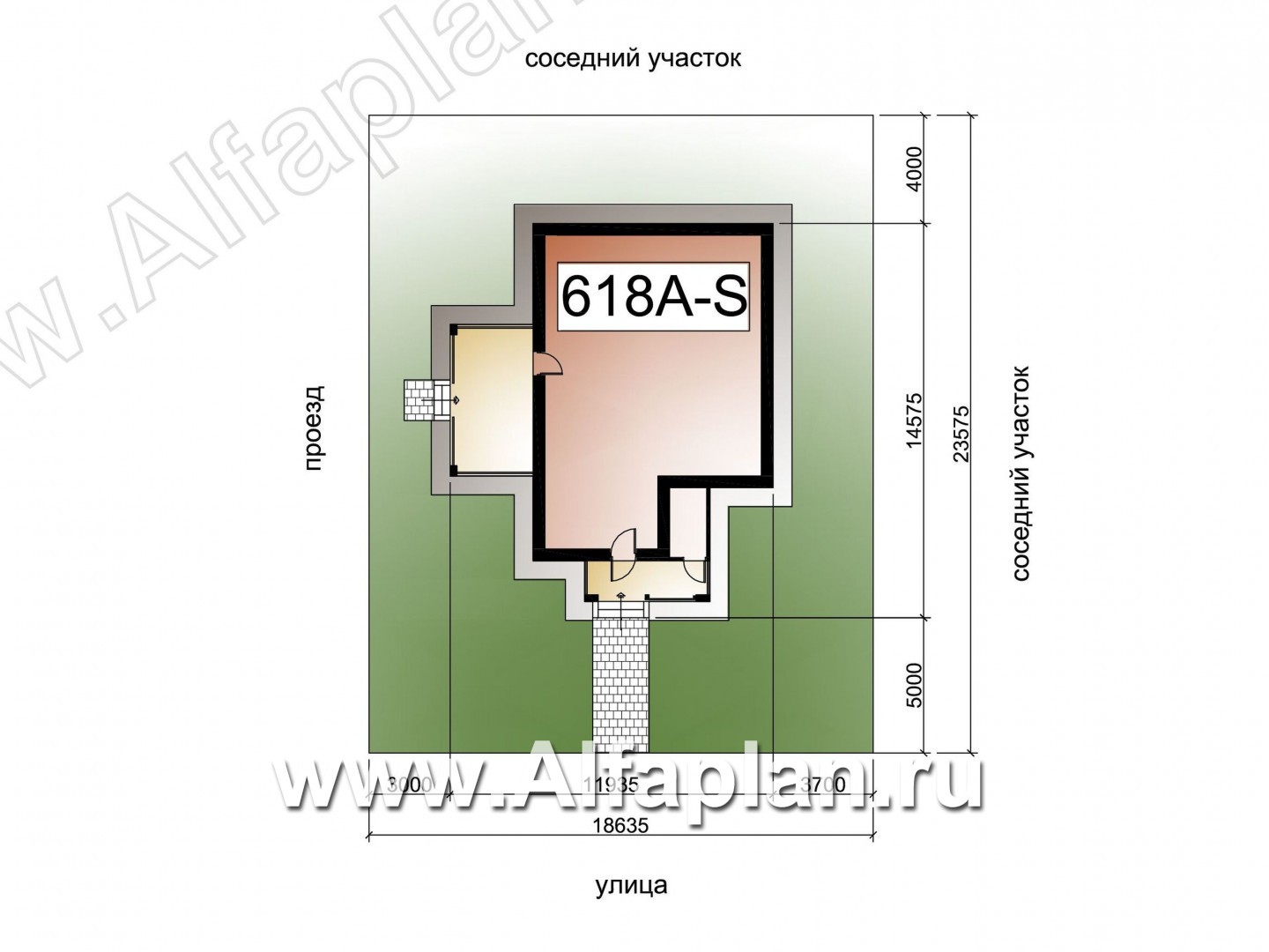«Мелета» - проект одноэтажного дома из газобетона, 2 спальни, с террасой, в современном стиле - дизайн дома №1