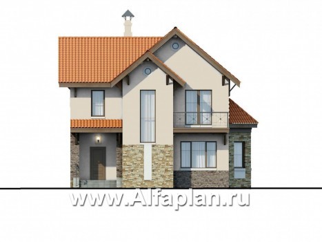 «Pro vita» - проект двухэтажного дома из кирпича, с удобной планировкой - превью фасада дома