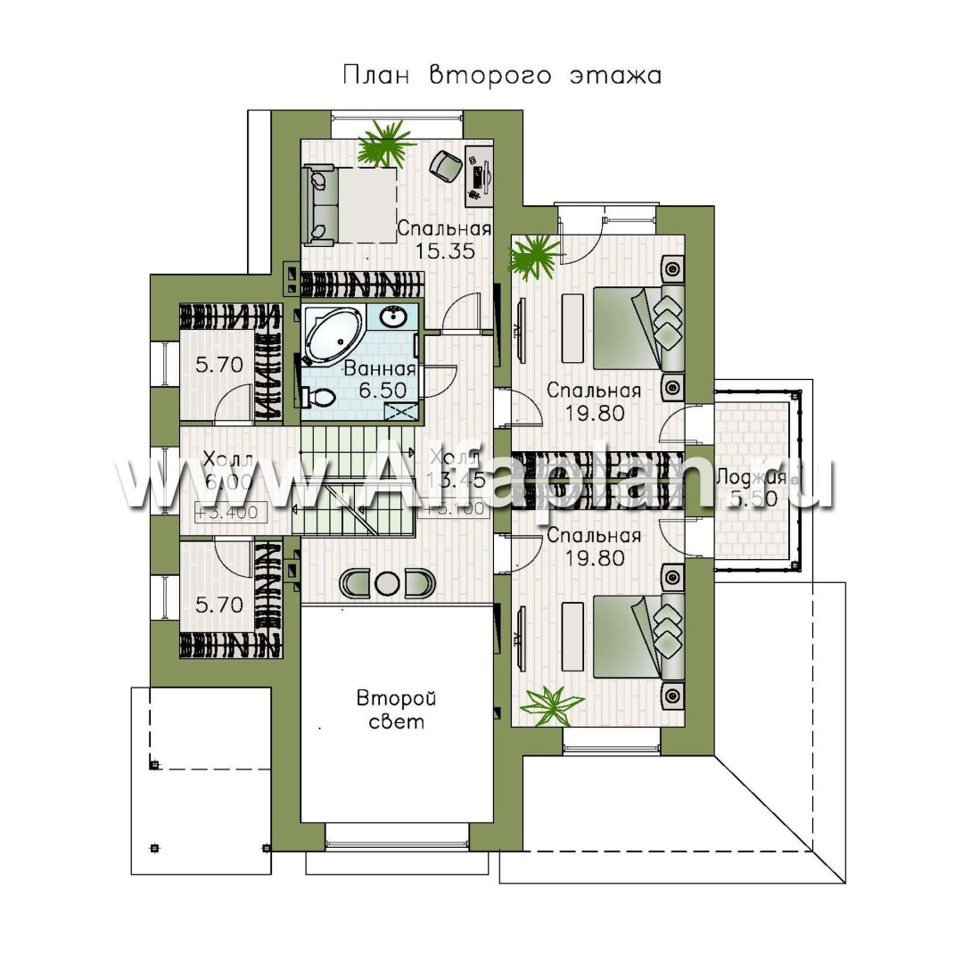 «Амур» - проект трехэтажного дома, с  гаражом в цоколе и с сауной, с двусветной гостиной - план дома