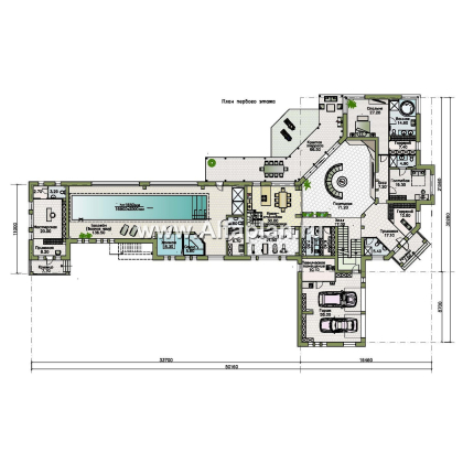 Проекты домов Альфаплан - "Шахерезада" - семейная вилла с бассейном и гаражом - превью плана проекта №2