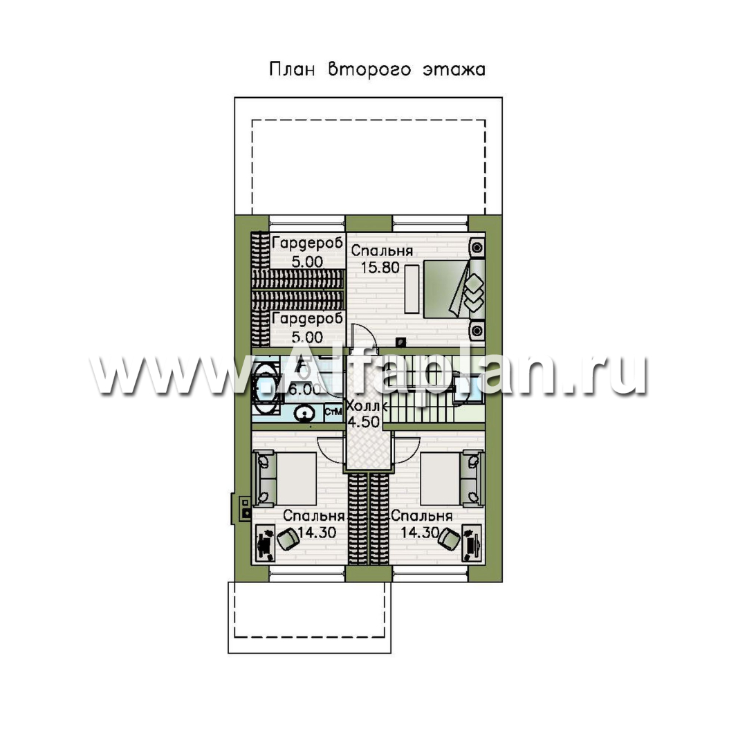 «Генезис» - проект дома с мансардой, с террасой в современном стиле - план дома