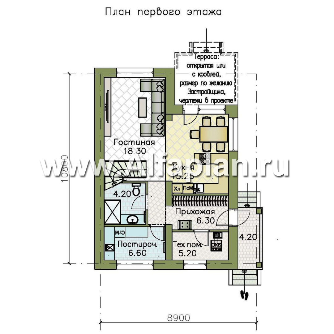 «Темная долина» - проект двухэтажного дома, с мансардой - план дома