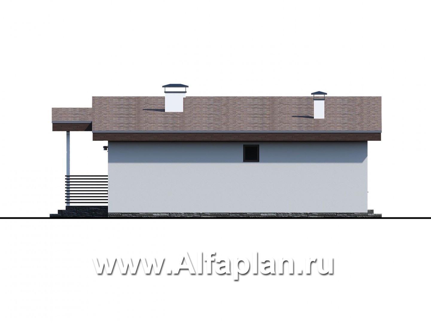 Проекты домов Альфаплан - «Вита» - загородный каркасный дом с террасой - изображение фасада №2