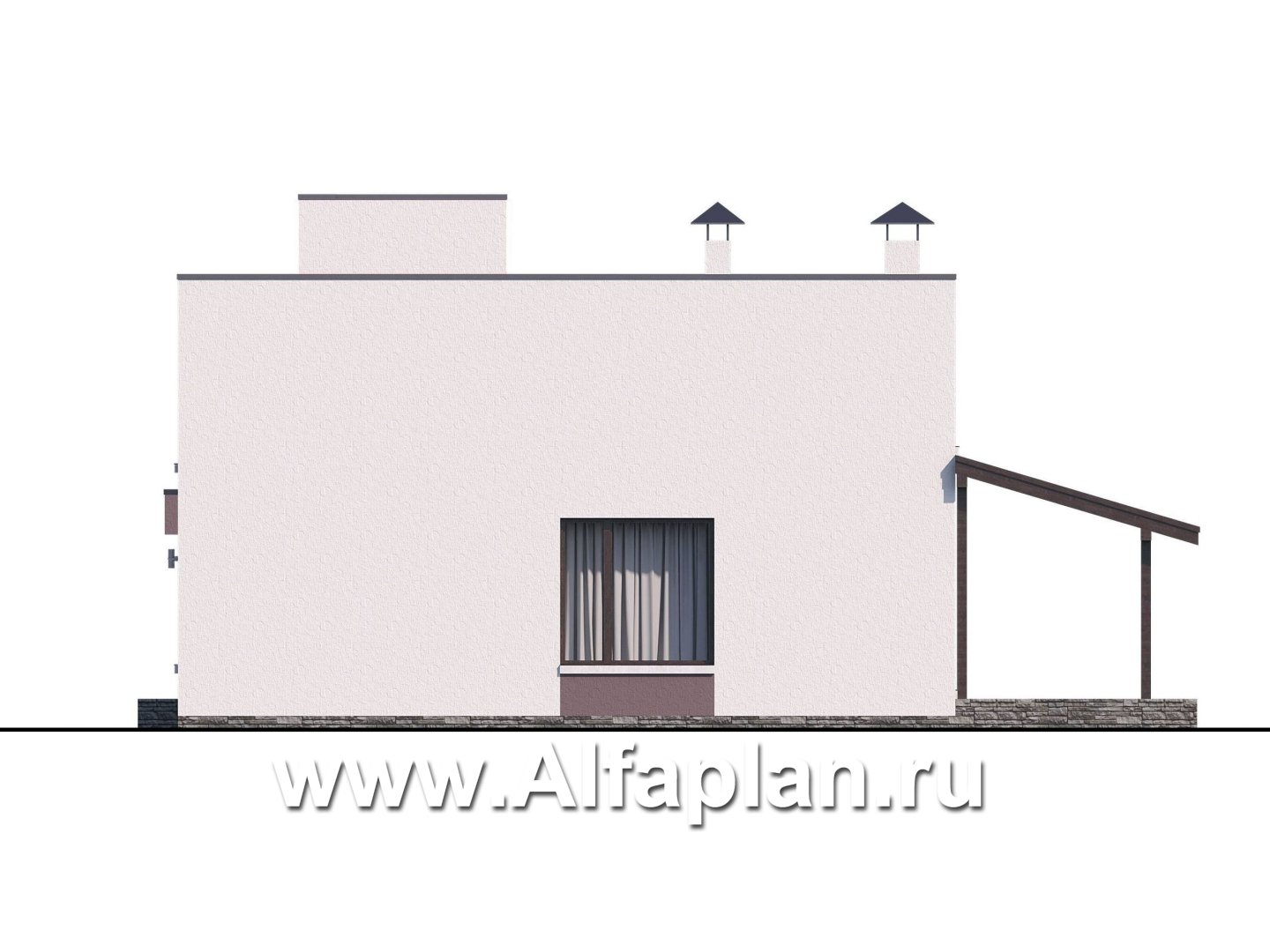 «Арс» - проект двухэтажного дома с плоской кровлей, в стиле хай-тек, для узкого участка - дизайн дома №5