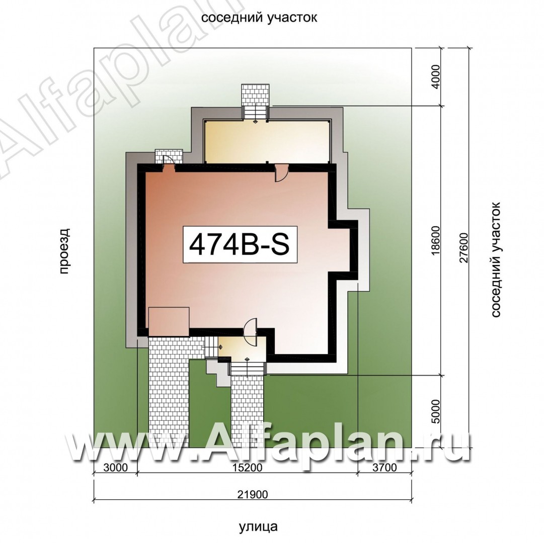 «Ирида» - проект двухэтажного дома с балконом и с террасой, планировка с кабинетом на 1 эт, с гаражом на 1 авто - дизайн дома №2
