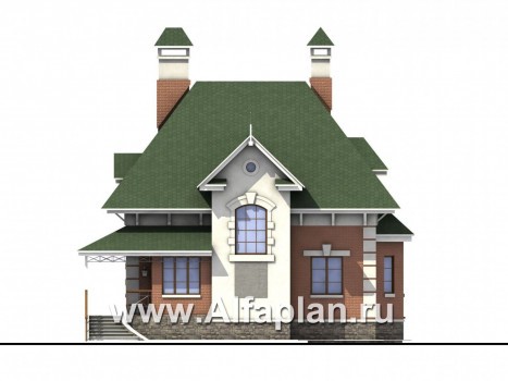 Проекты домов Альфаплан - «Шале Малек» - компактный загородный дом для небольшого участка - превью фасада №1