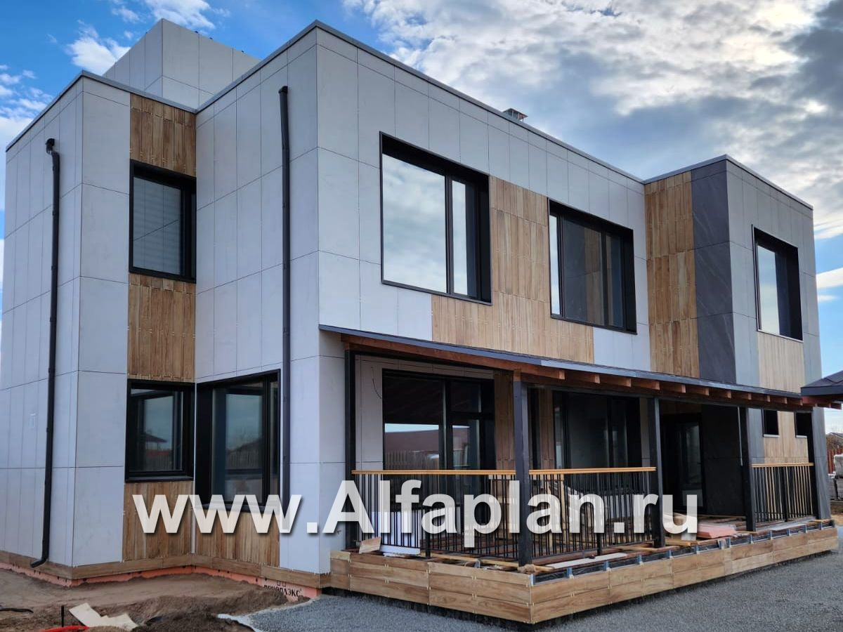 « Альстер» — проект двухэтажного дома в стиле хай-тек, элитая вилла, с эксплуатируемой кровлей - дизайн дома №4