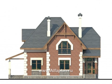 «Клио» -  проект дома с мансардой, с эркером и с террасой - превью фасада дома