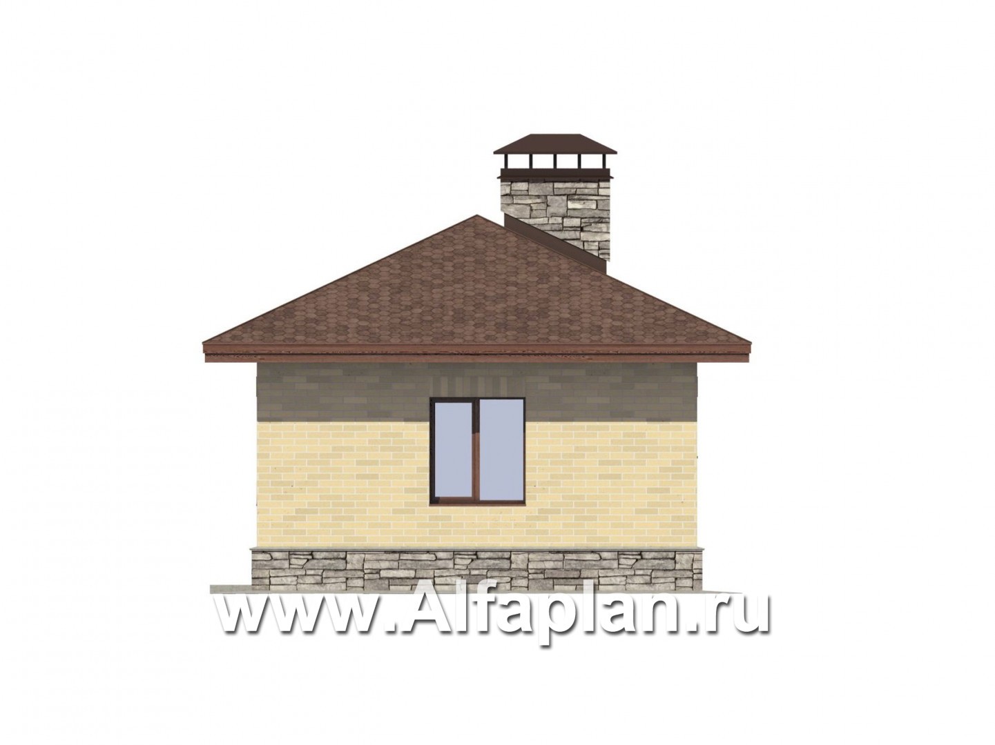 Проект хозяйственногой блока, с генераторной, котельной и кладовой - фасад дома