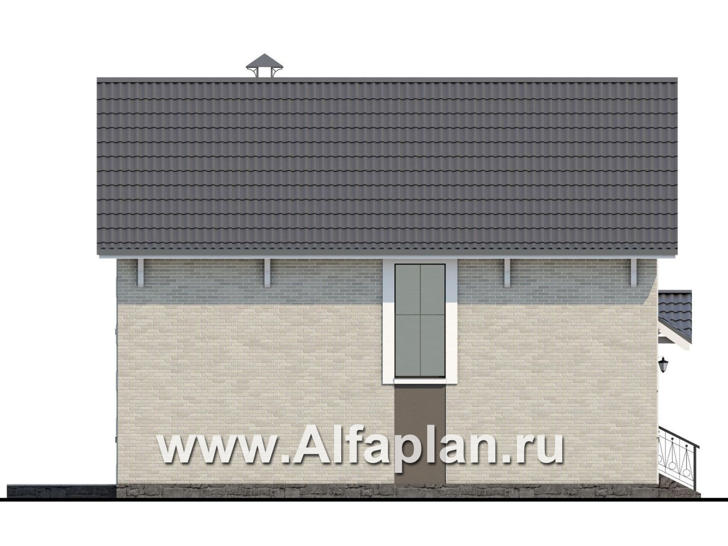 «Кадет» - проект дома с мансардой, из кирпича, в стиле эклектика - фасад дома