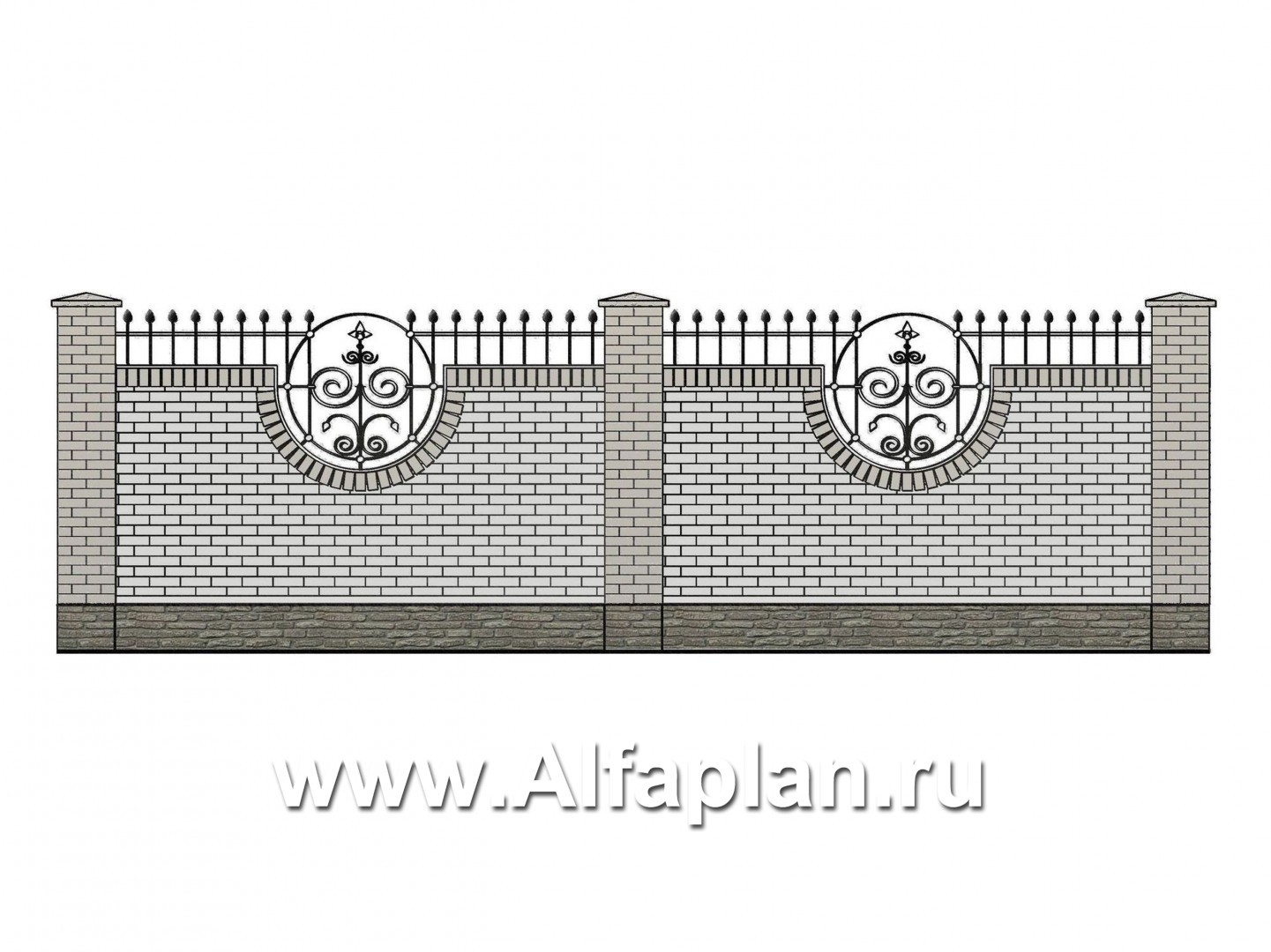 Проекты домов Альфаплан - Проект ограждений (заборы) - дополнительное изображение №6